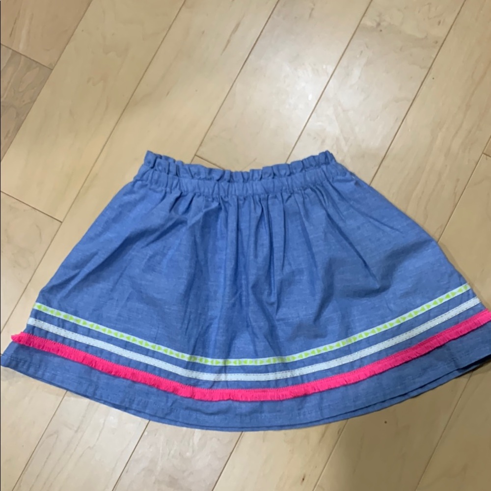 Tommy Hilfiger Blue Skirt with Pink and Green Accents SizeL/G (12/14)